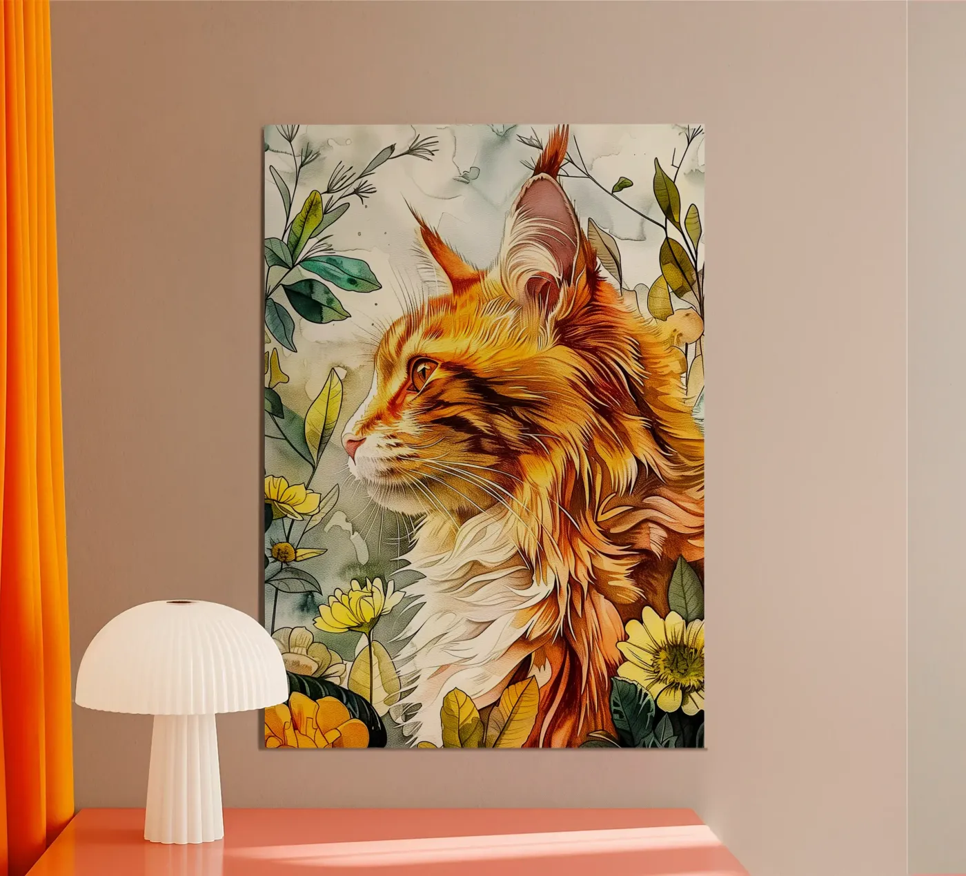 Gatto zenzero poster da Lionmixart