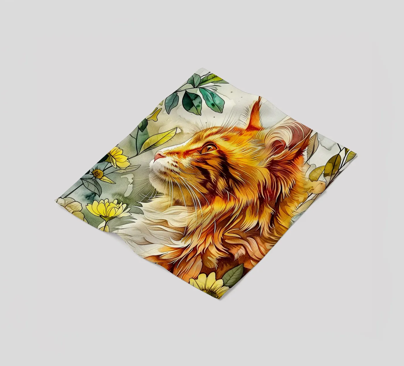 Ginger cat fleecedeken van Lionmixart