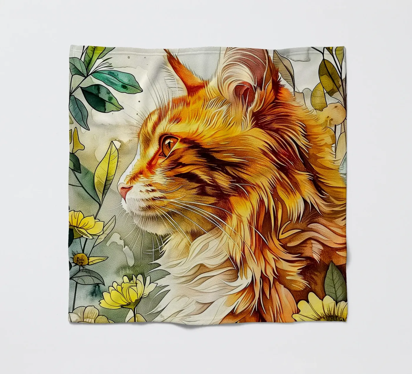 Ginger cat fleecedeken van Lionmixart