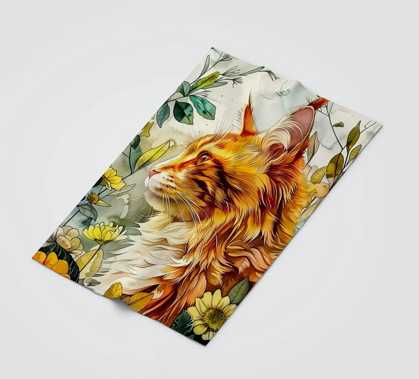 Ginger cat fleecedeken van Lionmixart