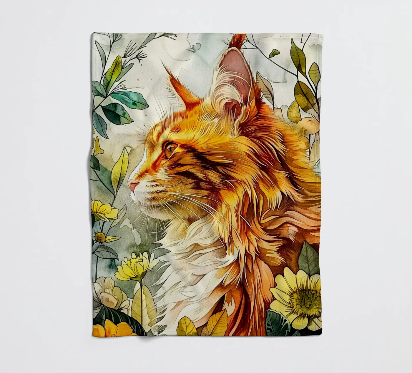Ginger cat fleecedeken van Lionmixart