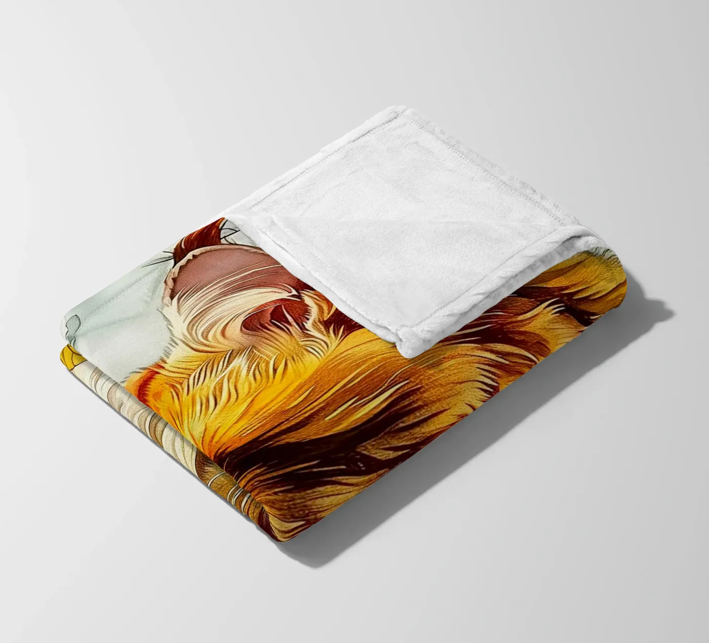 Ginger cat fleecedeken van Lionmixart