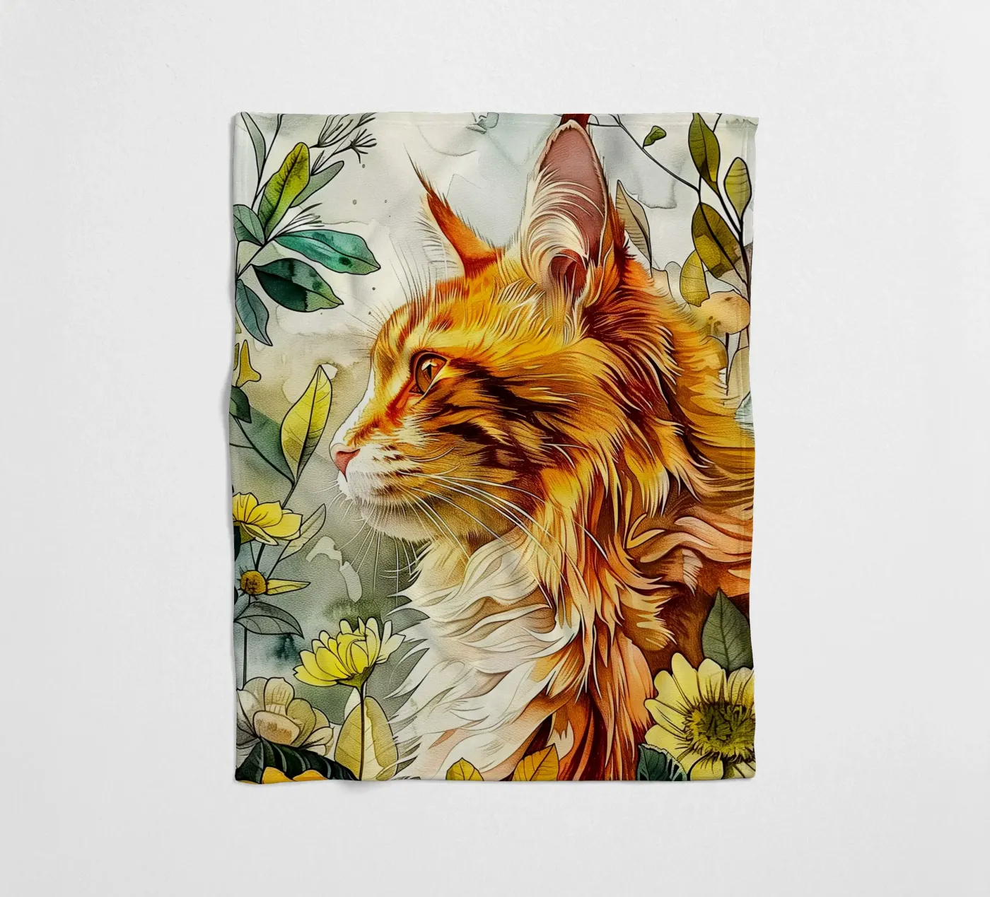 Ginger cat fleecedeken van Lionmixart