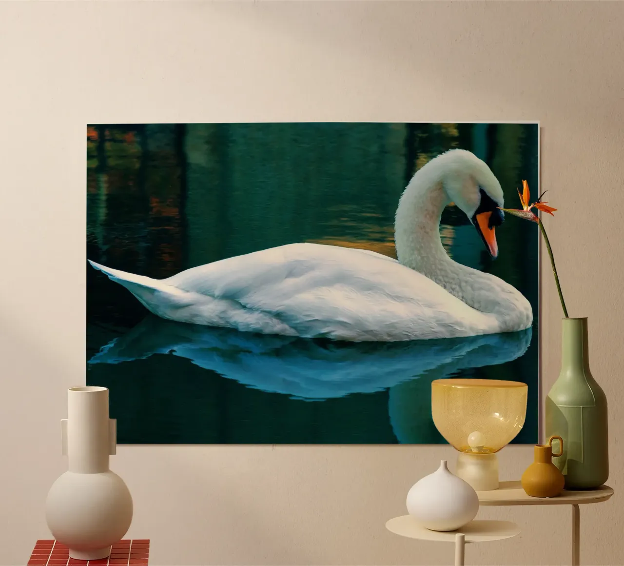 L'eleganza silenziosa di un cigno carta hahnemühle da PhotoVibe Decor