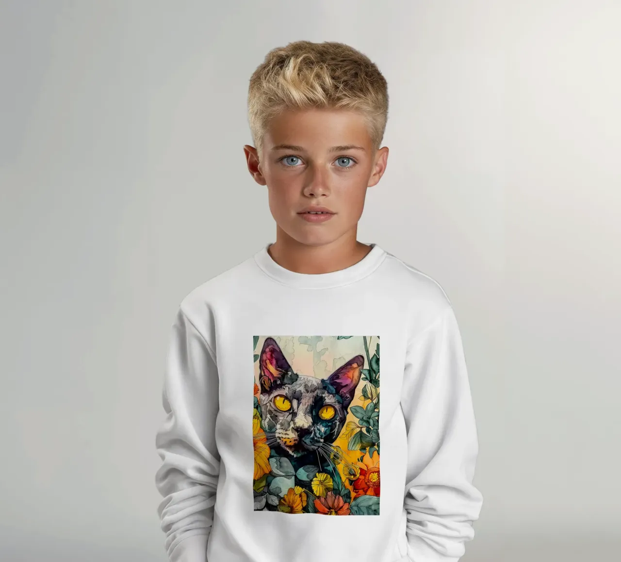 Cat Philippe felpa bambino da Lionmixart
