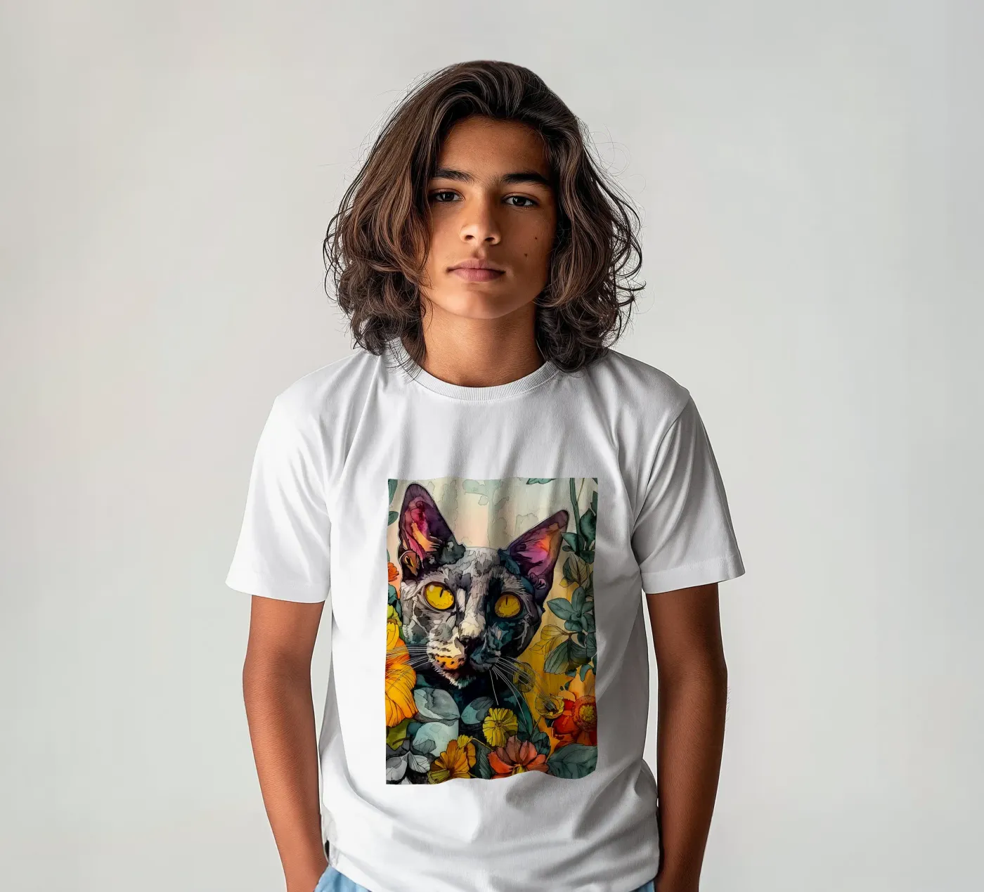 Cat Philippe t-shirt bambini da Lionmixart