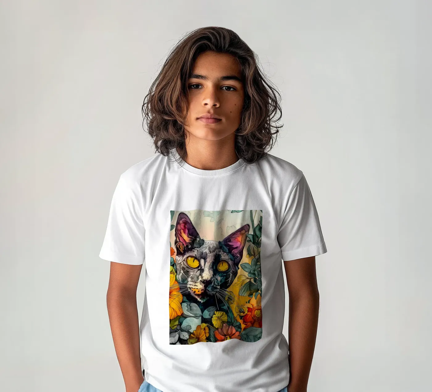Cat Philippe t-shirt bambini da Lionmixart