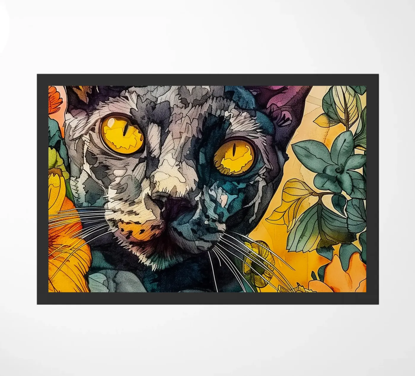 Cat Philippe doormat by Lionmixart