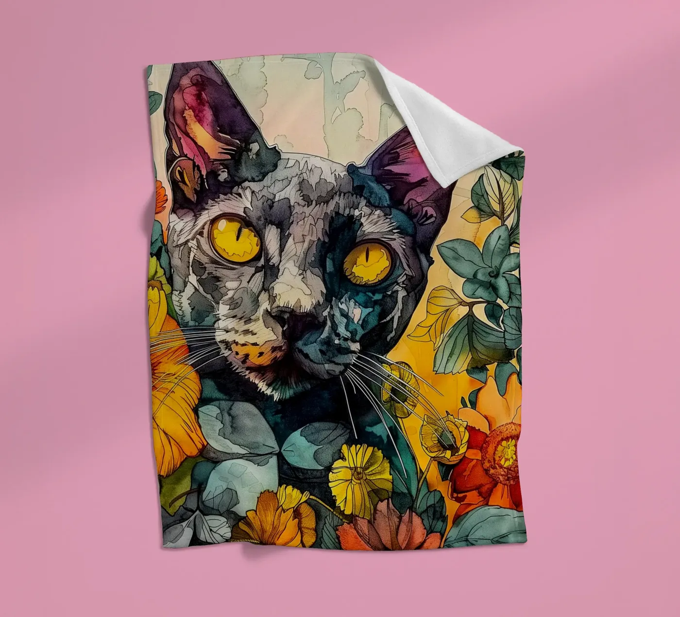 Cat Philippe coperta in pile da Lionmixart