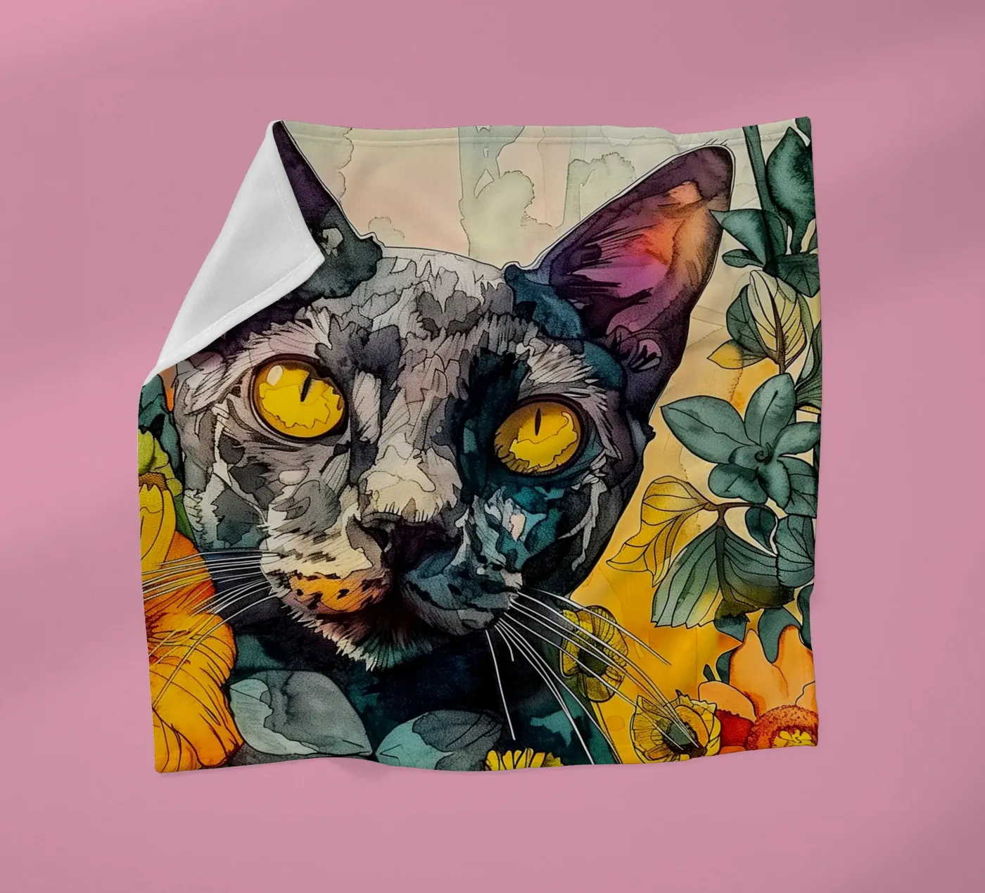Cat Philippe coperta in pile da Lionmixart