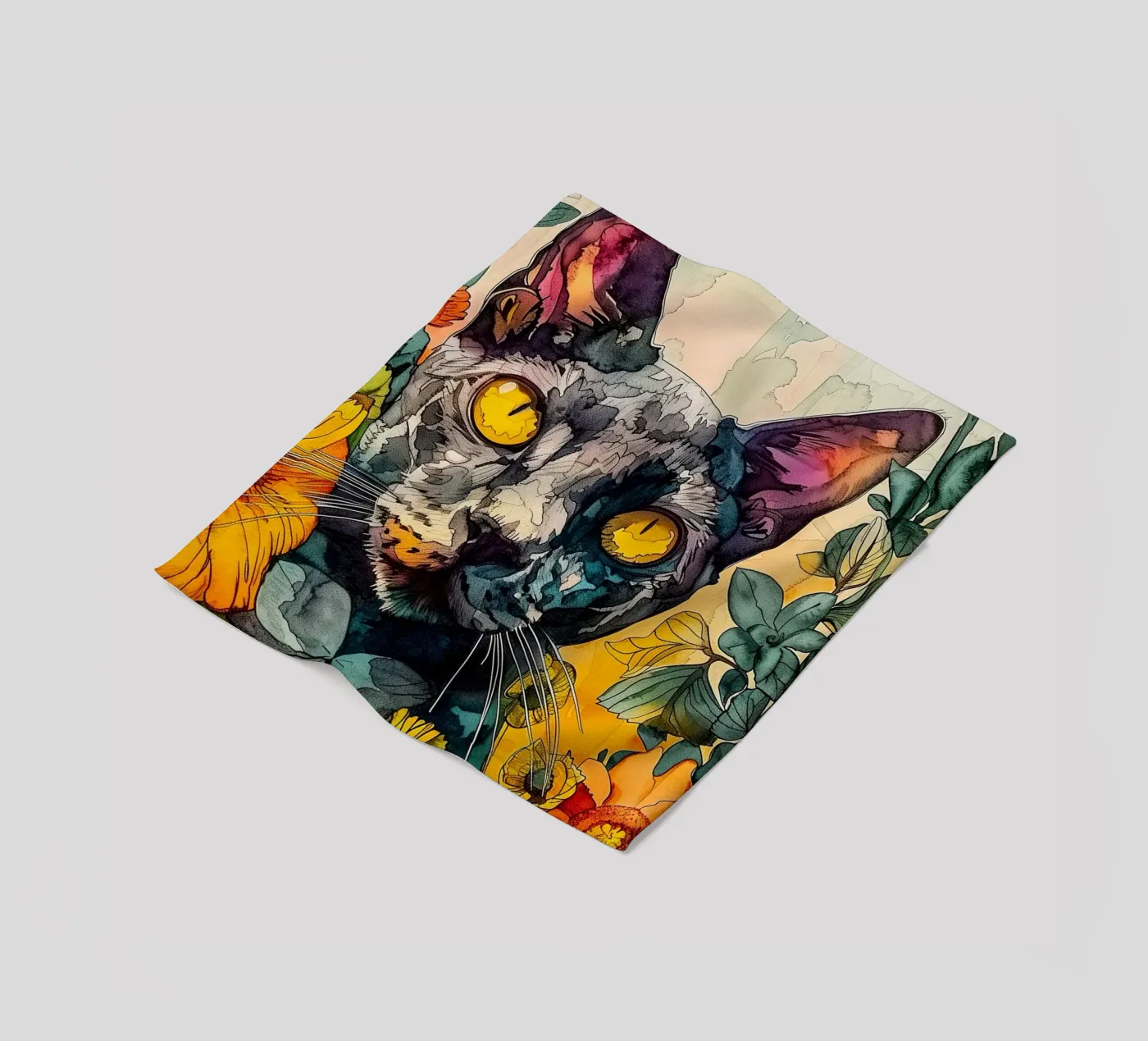Cat Philippe coperta in pile da Lionmixart