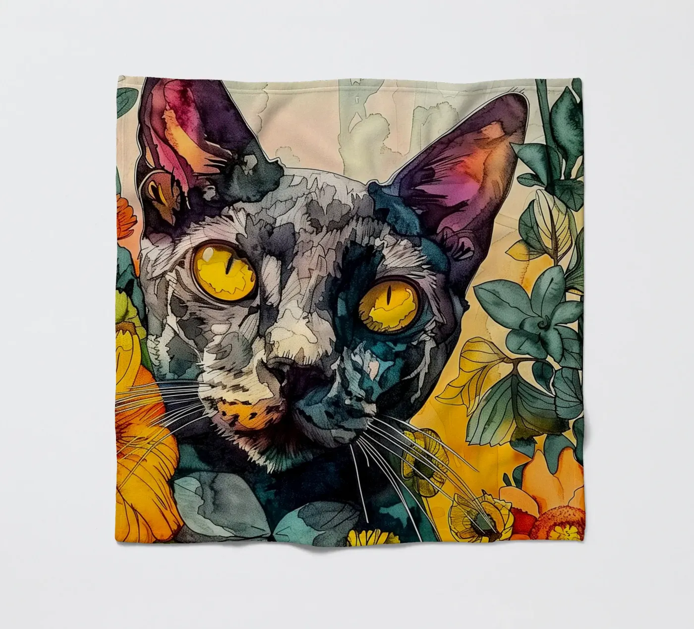 Cat Philippe coperta in pile da Lionmixart