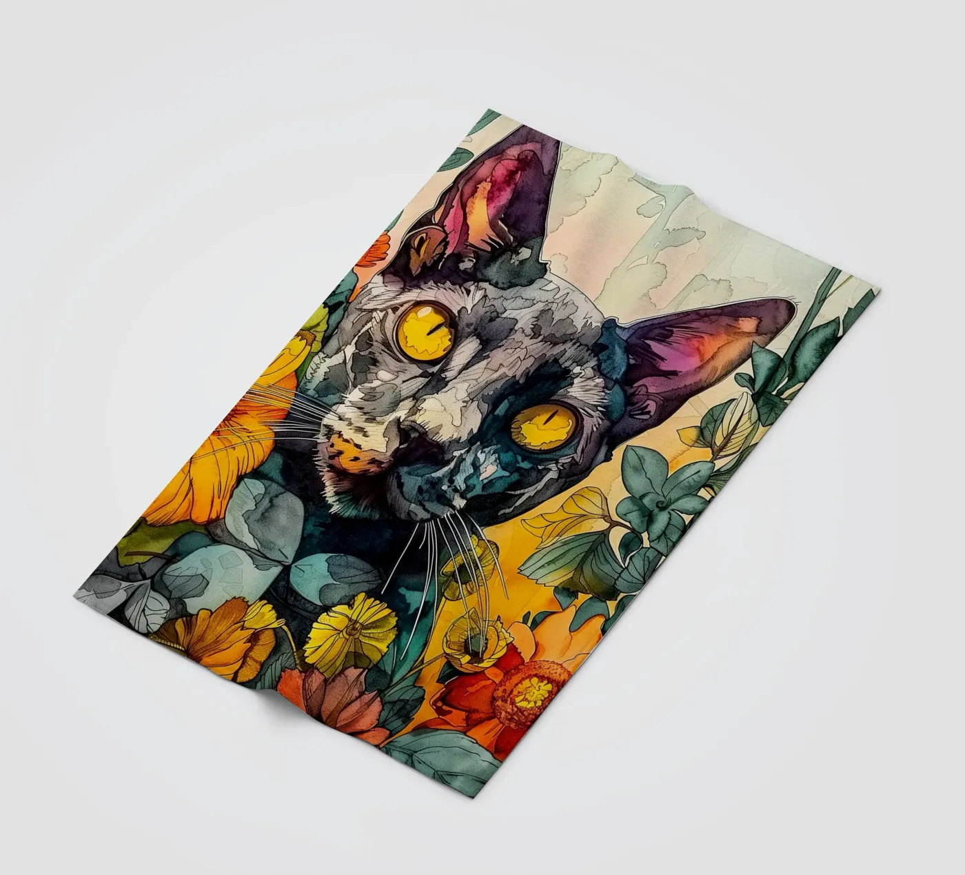 Cat Philippe coperta in pile da Lionmixart