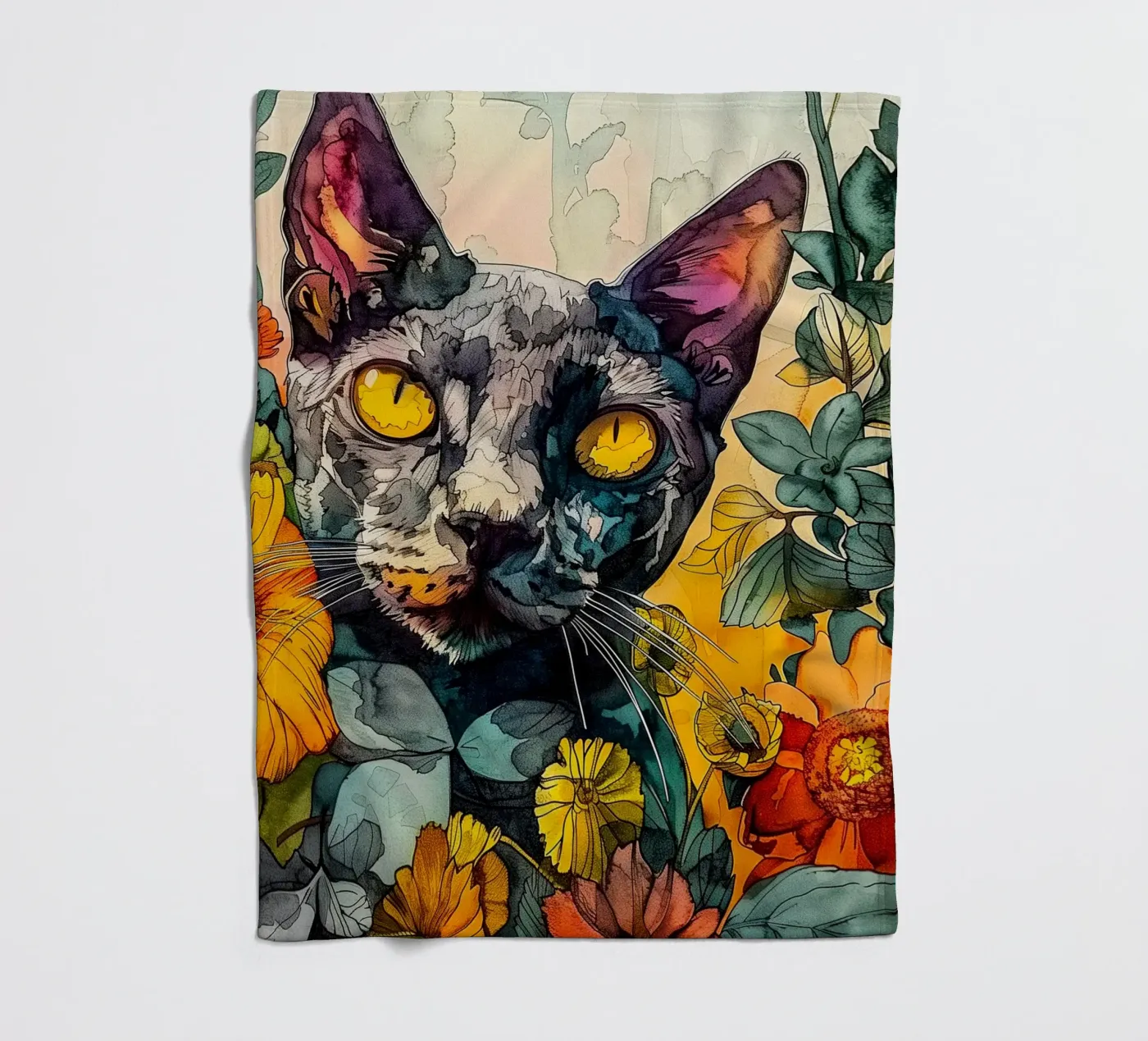 Cat Philippe coperta in pile da Lionmixart