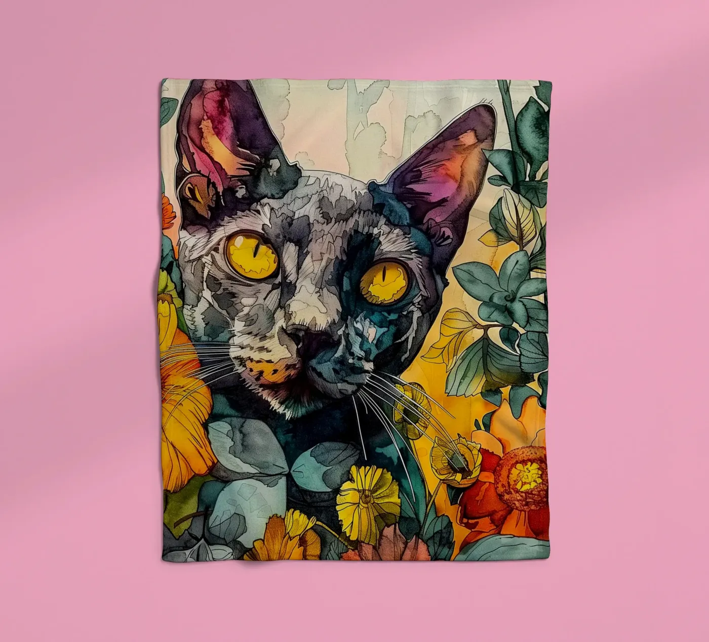 Cat Philippe coperta in pile da Lionmixart