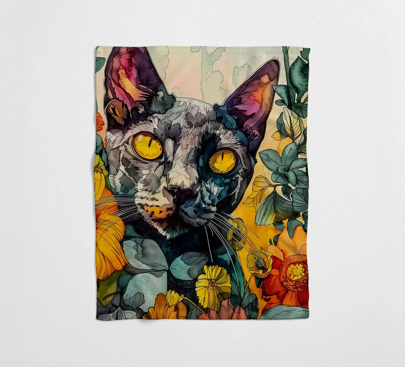 Cat Philippe coperta in pile da Lionmixart