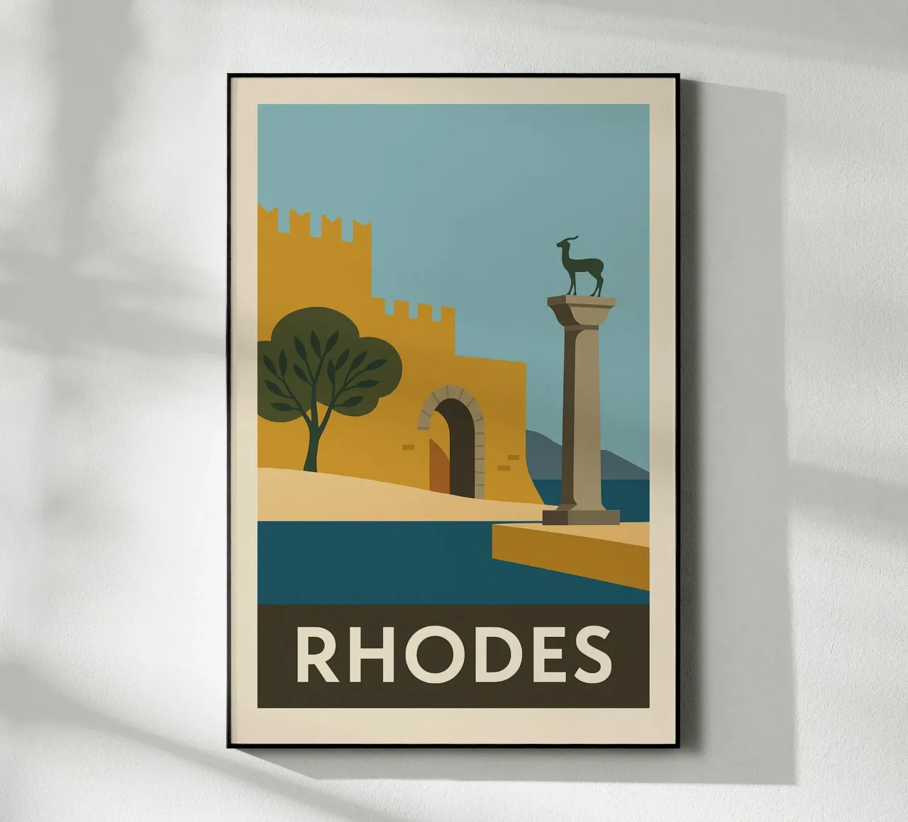 Rodi - Storia e luce in un poster greco retrò plexiglass da JETLAG | affiches voyage