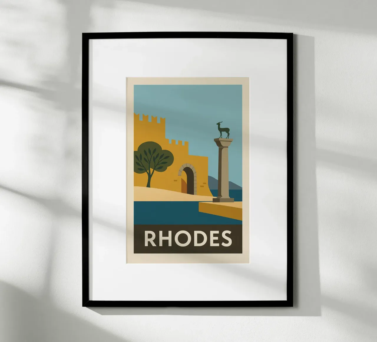 Rodi - Storia e luce in un poster greco retrò carta hahnemühle da JETLAG | affiches voyage