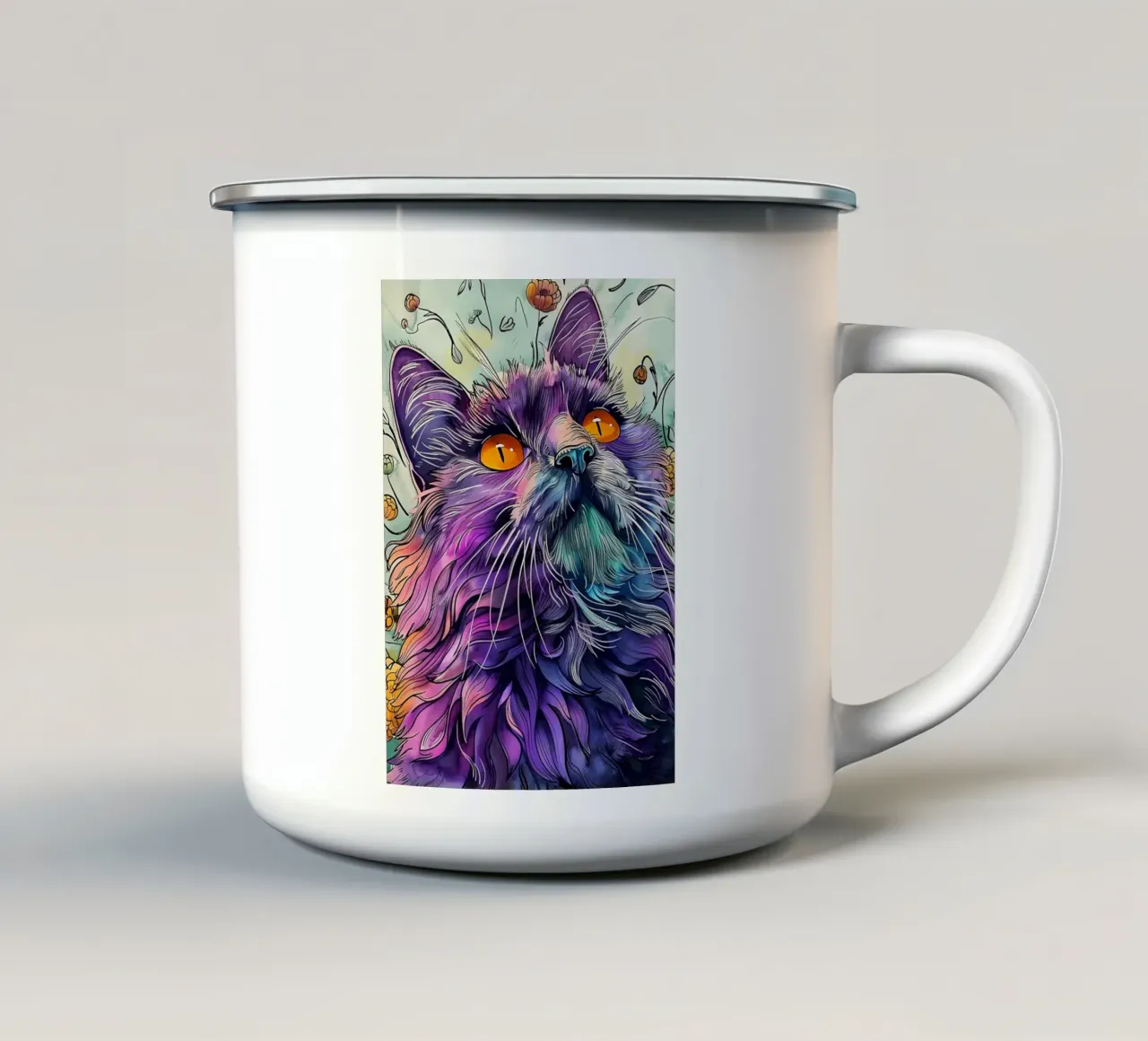 Wang verf emaille mok van Lionmixart