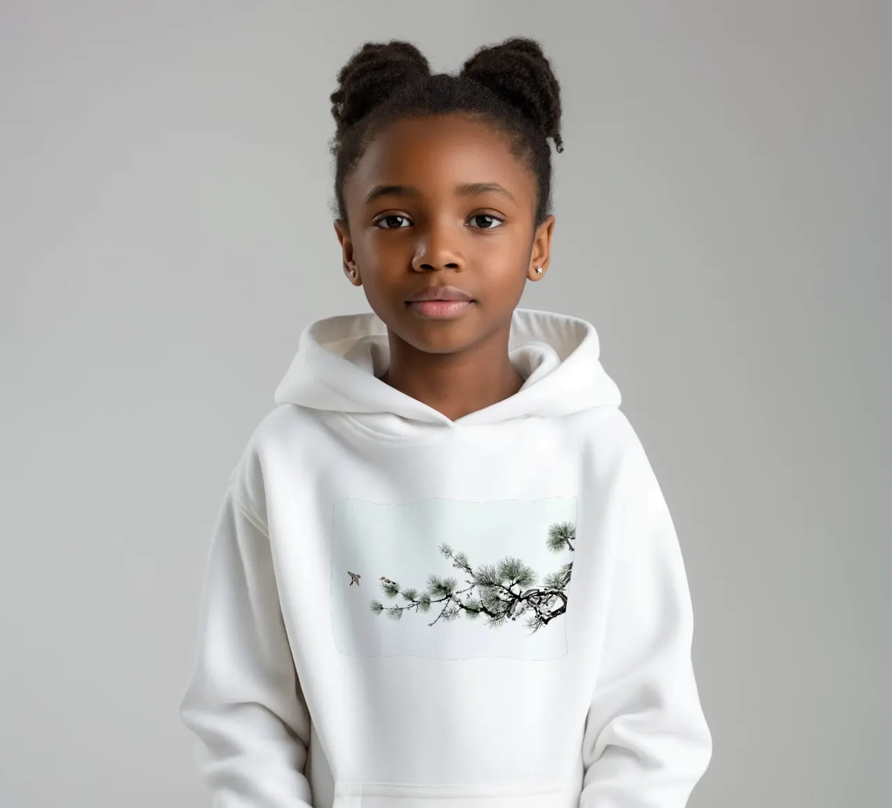 Birds and Pine II kids hoodie by Flora & Fauna