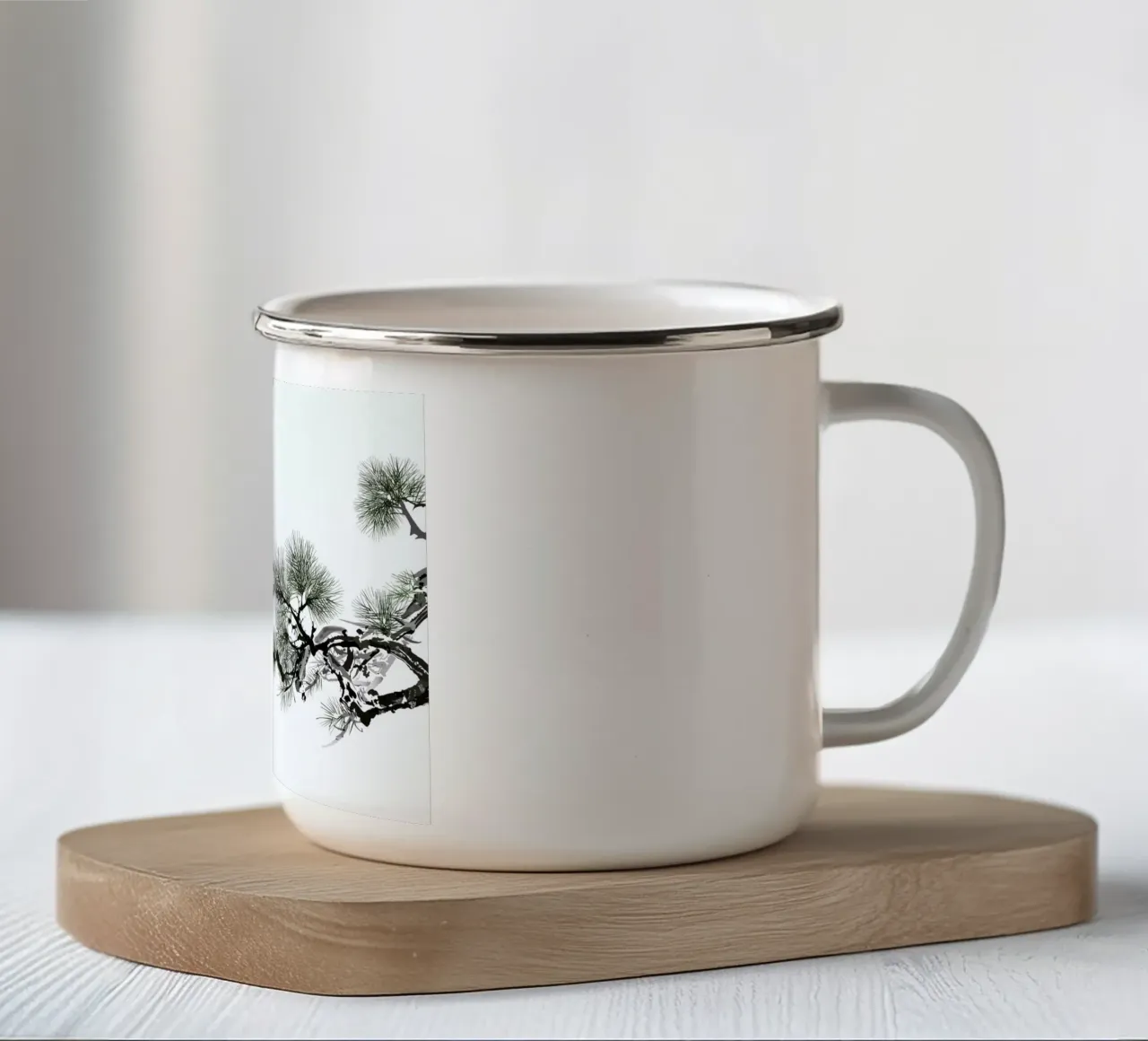 Birds and Pine II tazza in smalto da Flora & Fauna