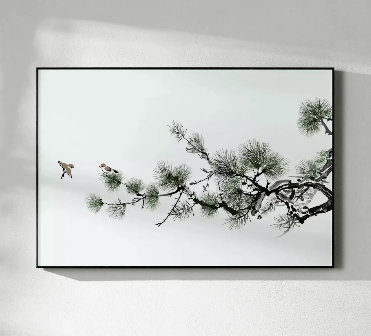 Birds and Pine II acrylic glass by Flora & Fauna