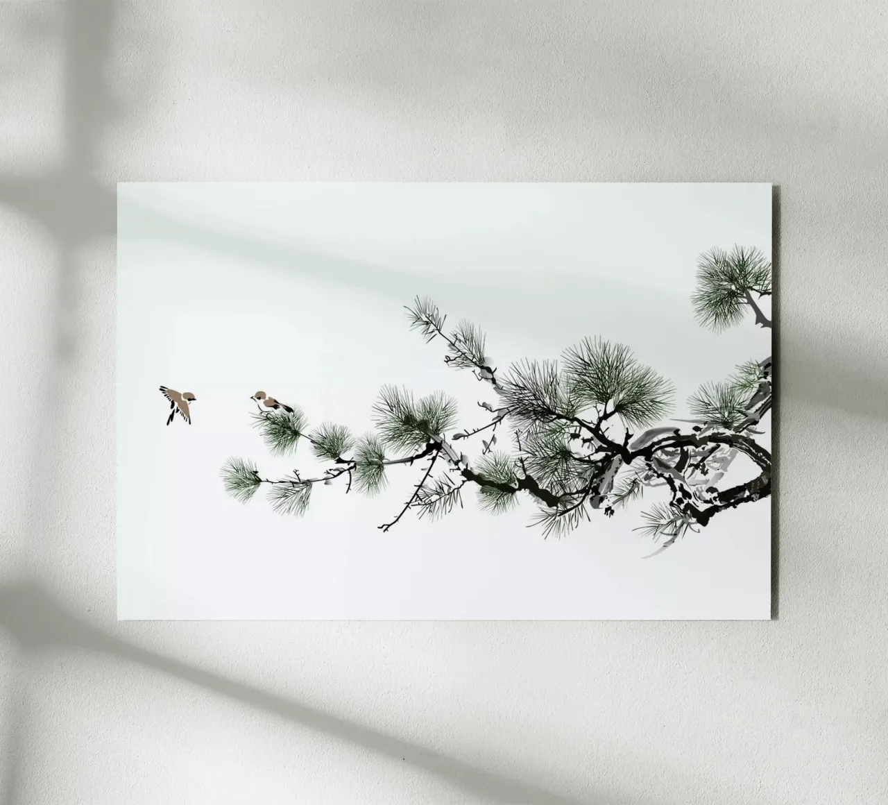 Birds and Pine II alluminio dibond da Flora & Fauna