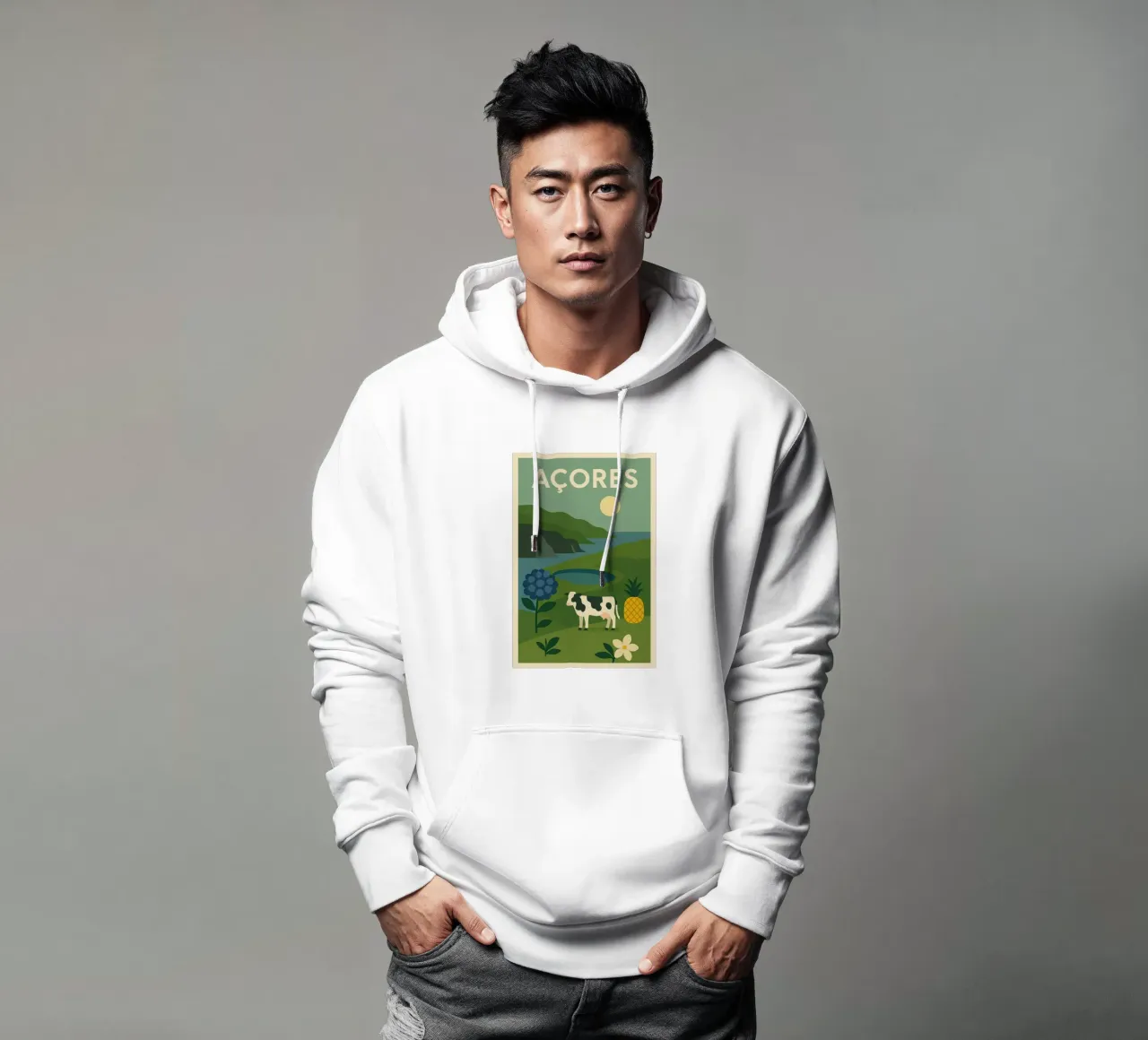 Azzorre - Natura verde e autenticità felpa con cappuccio da JETLAG | affiches voyage