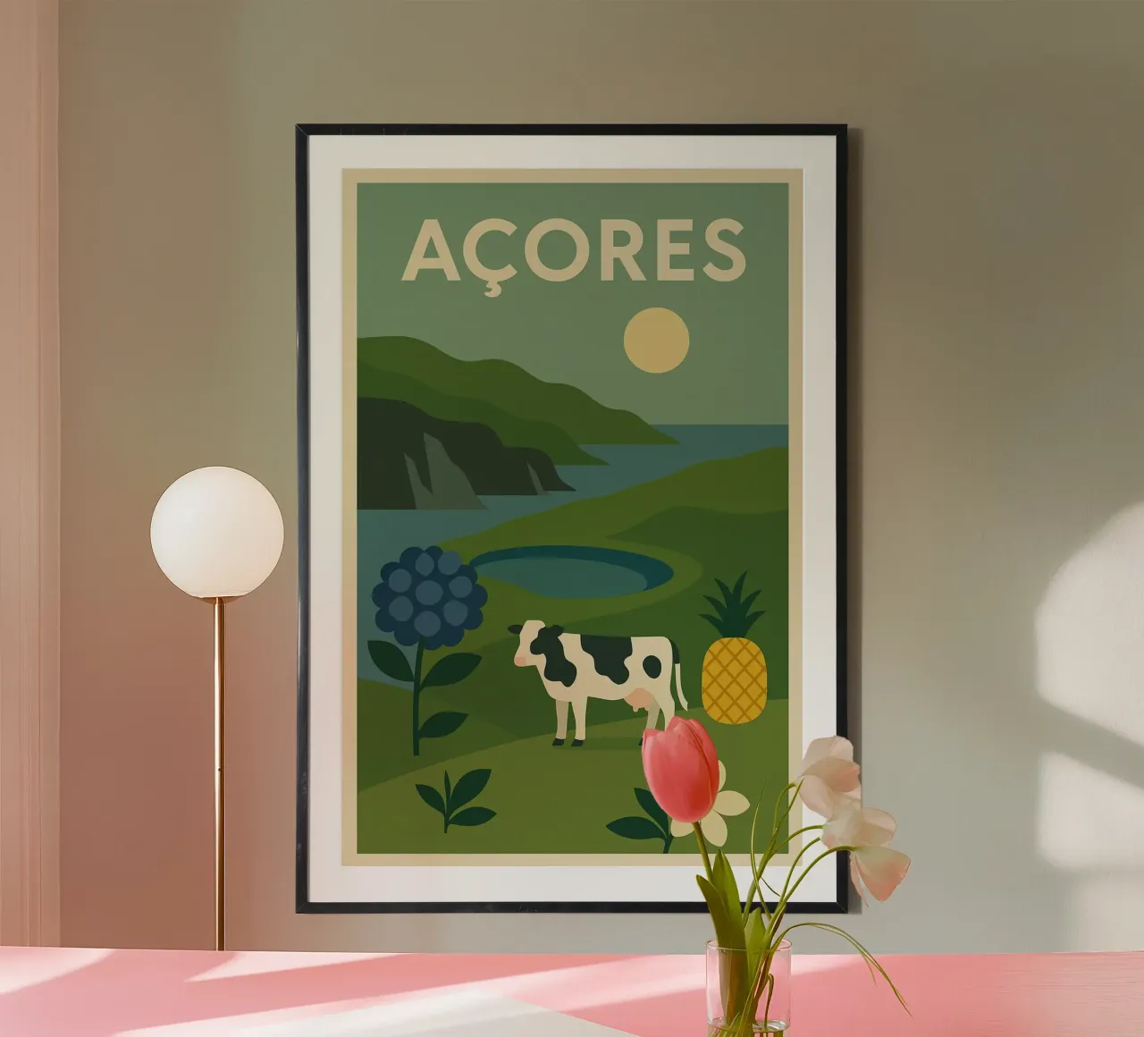 Azzorre - Natura verde e autenticità poster con telaio in alluminio da JETLAG | affiches voyage