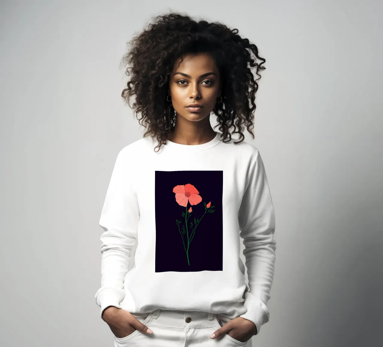 Pressed Poppy felpa da Pure