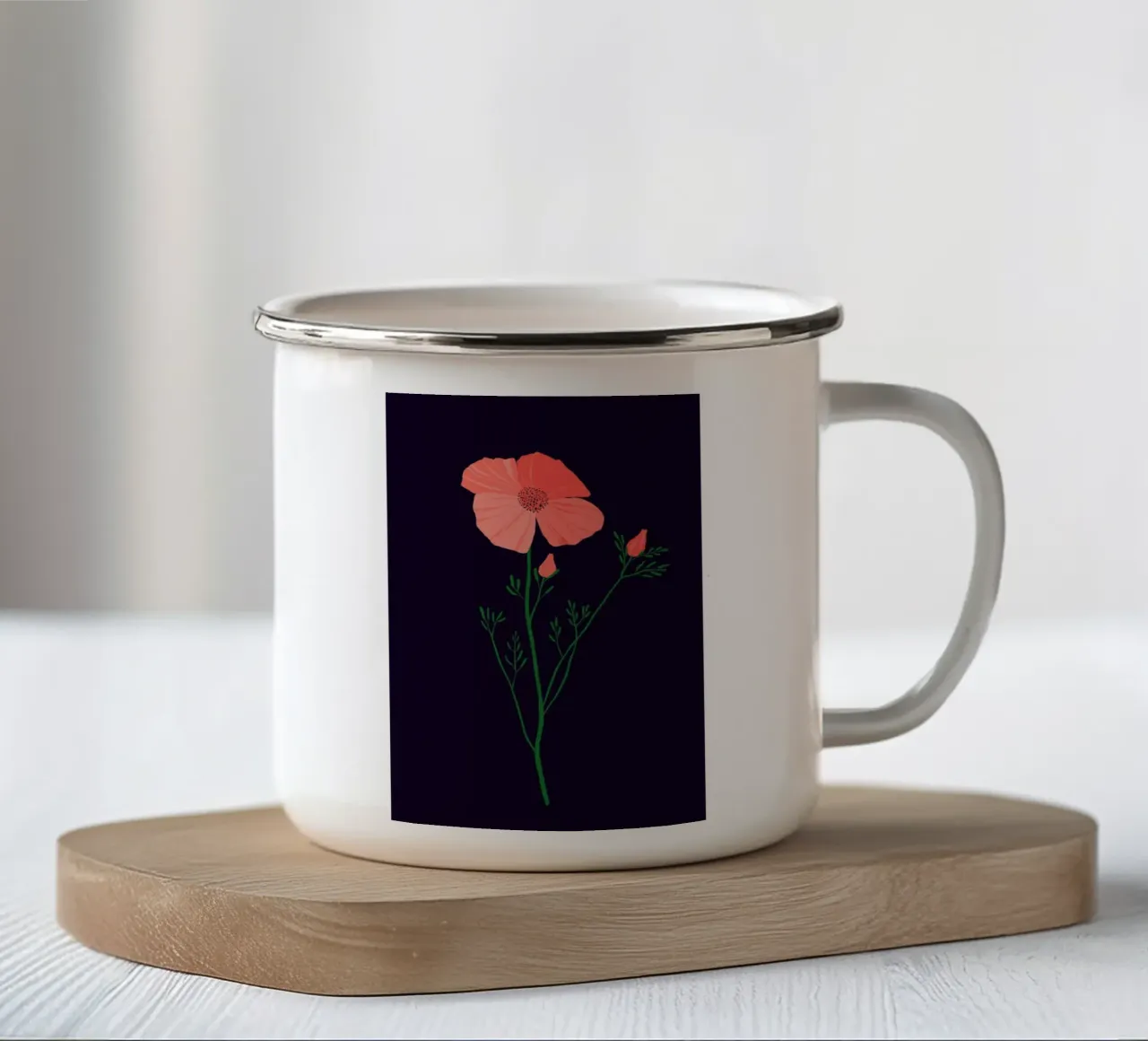 Pressed Poppy tazza in smalto da Pure