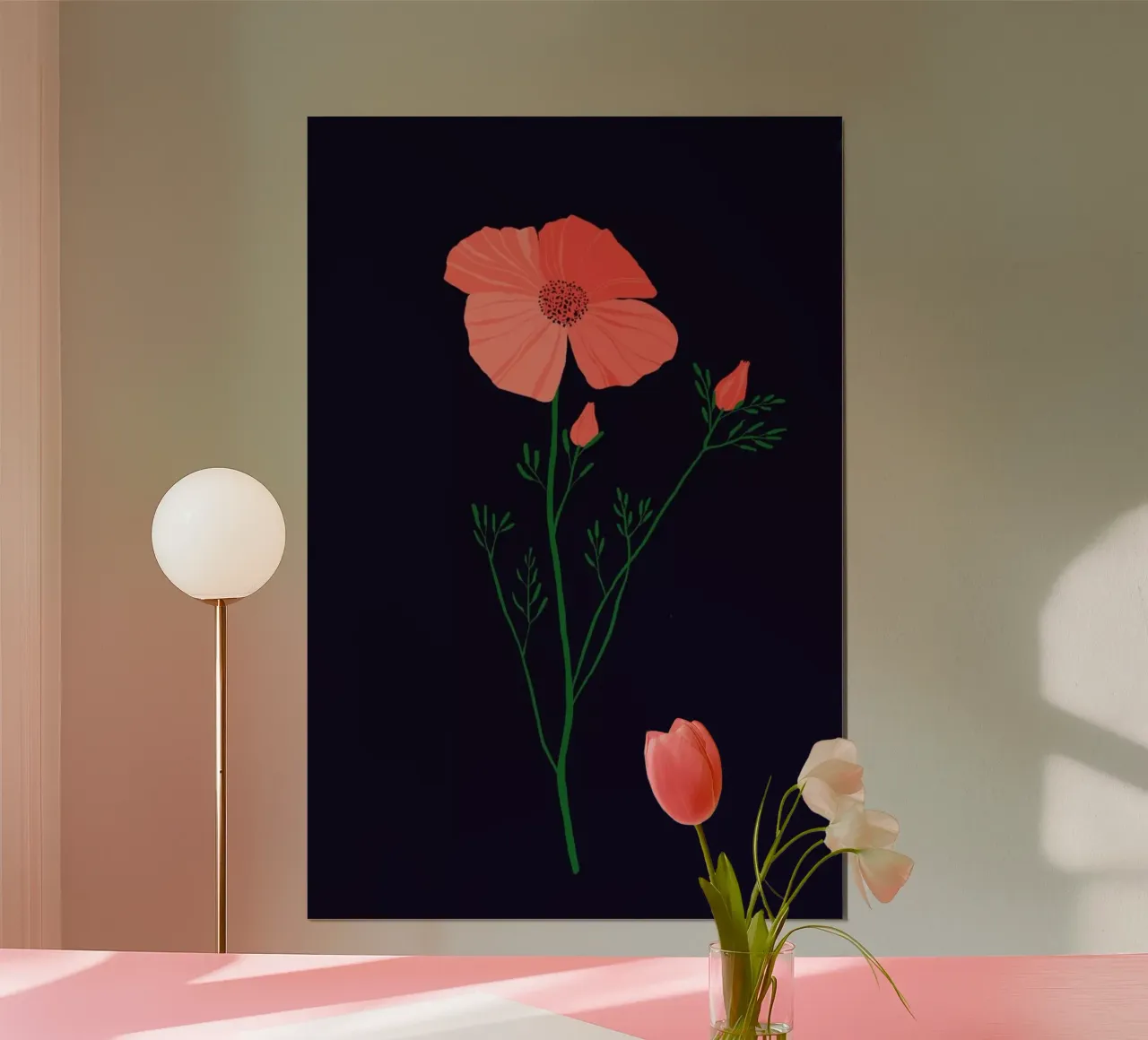 Pressed Poppy poster con telaio in legno da Pure