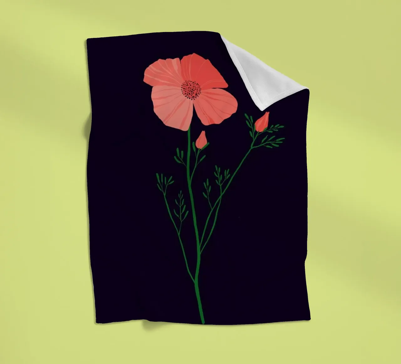 Pressed Poppy coperta in pile da Pure