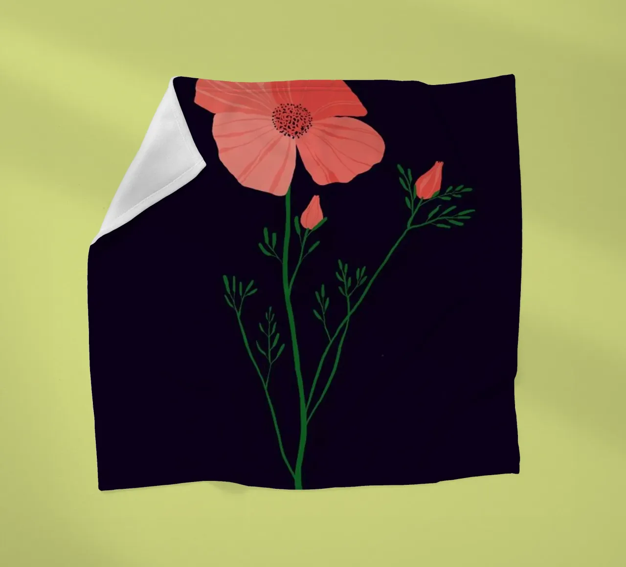 Pressed Poppy coperta in pile da Pure