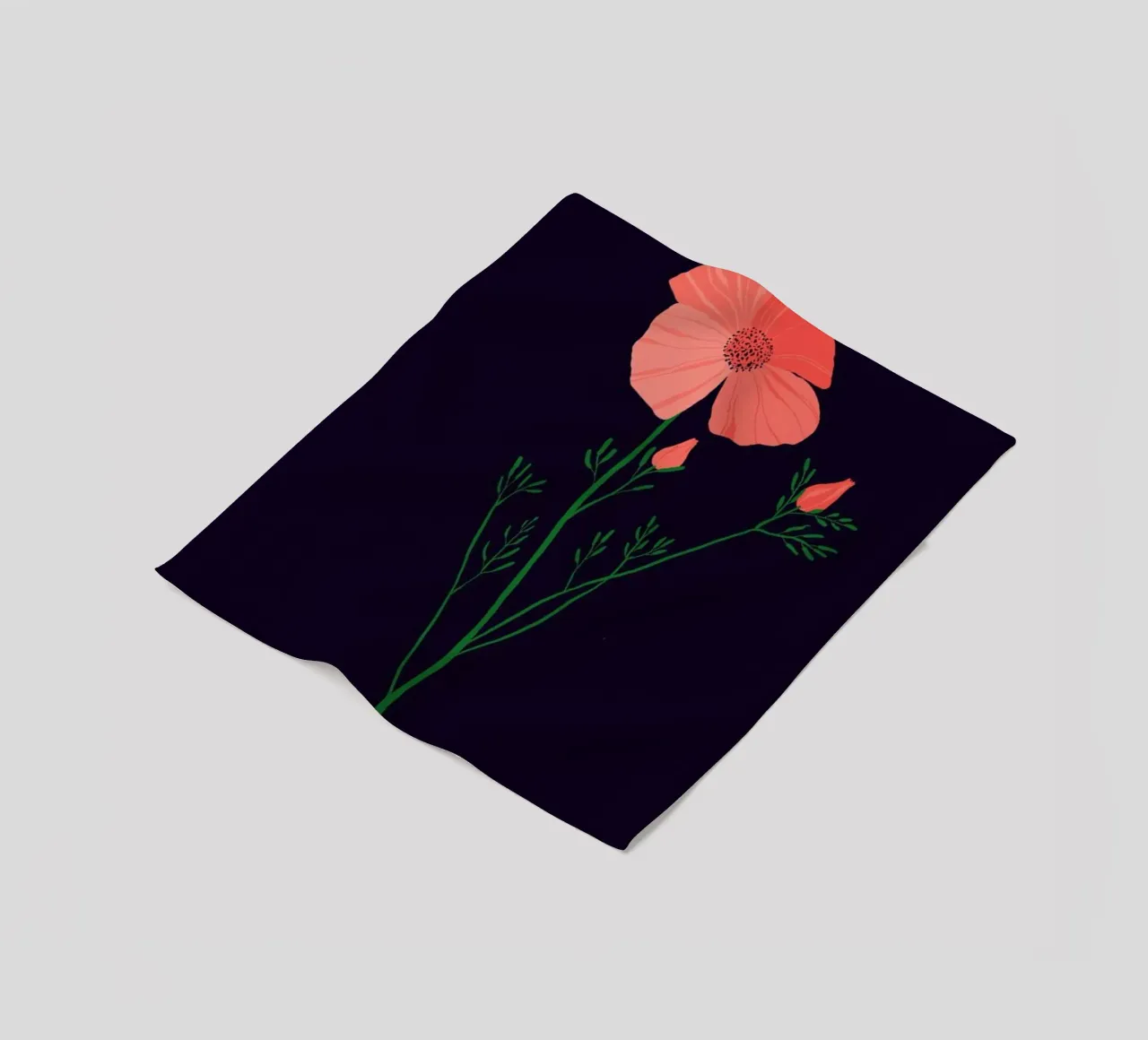 Pressed Poppy coperta in pile da Pure