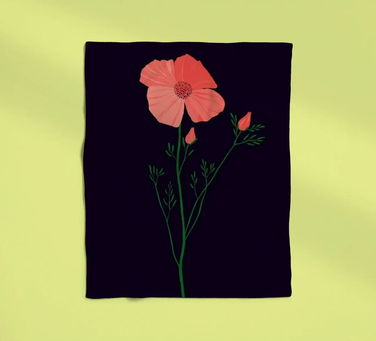 Pressed Poppy coperta in pile da Pure