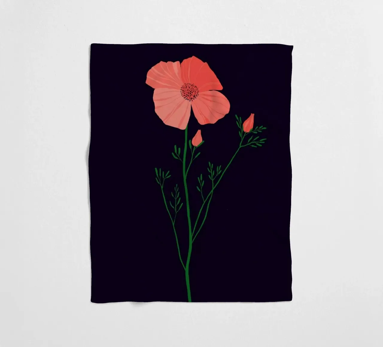 Pressed Poppy coperta in pile da Pure