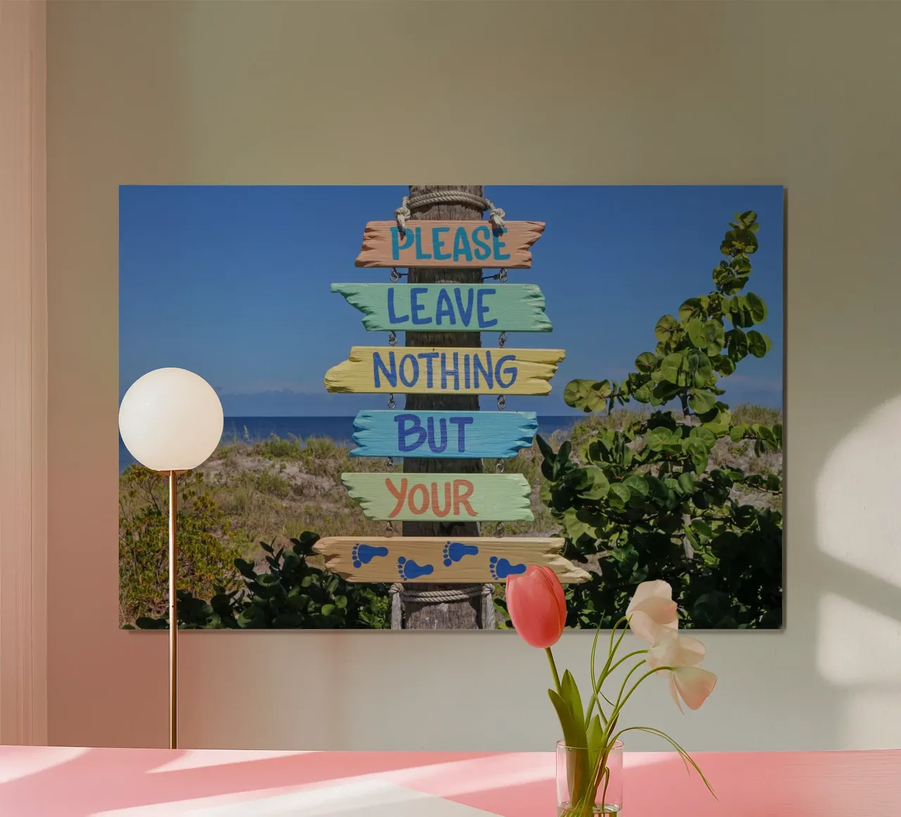 Per favore, non lasciate altro che le vostre [impronte]. poster da PhotoVibe Decor
