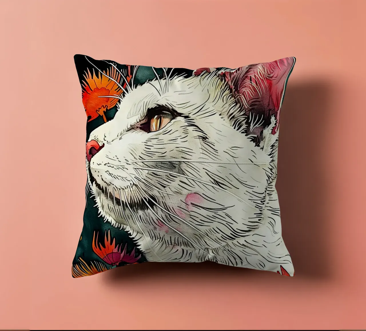 Gatto Lucy cuscino da Lionmixart