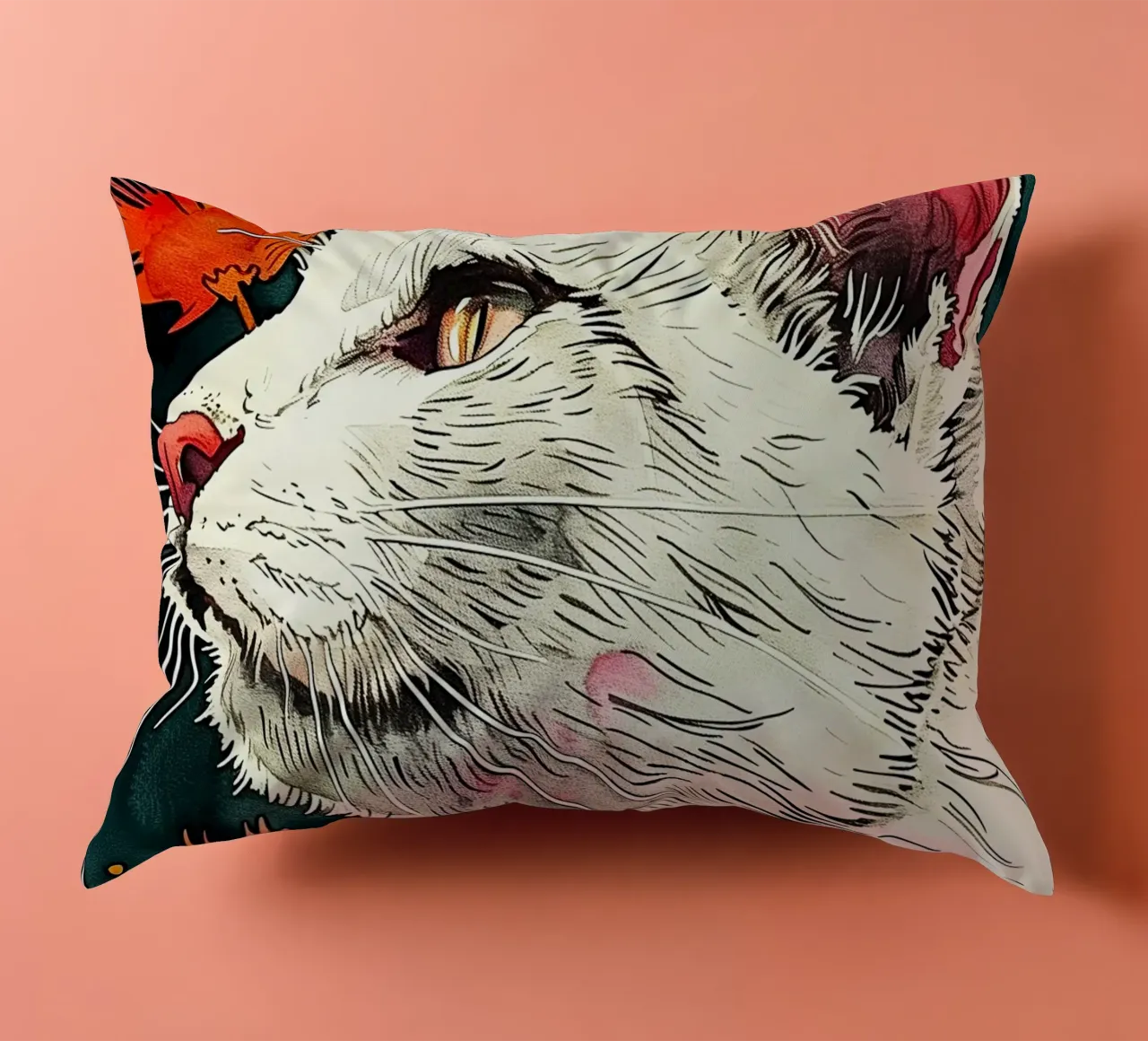 Gatto Lucy cuscino da Lionmixart