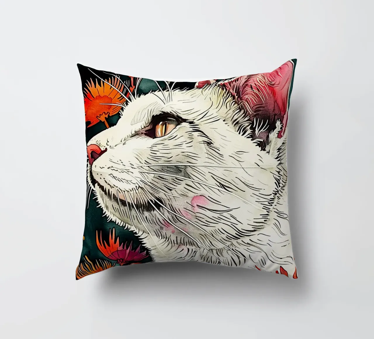 Gatto Lucy cuscino da Lionmixart