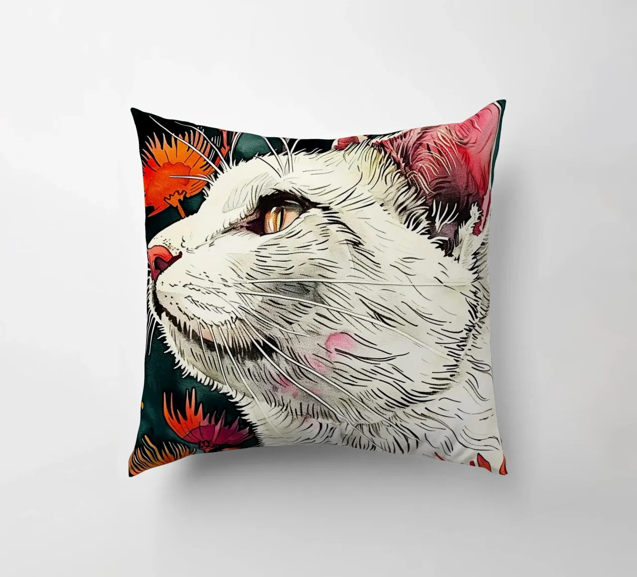 Gatto Lucy cuscino da Lionmixart