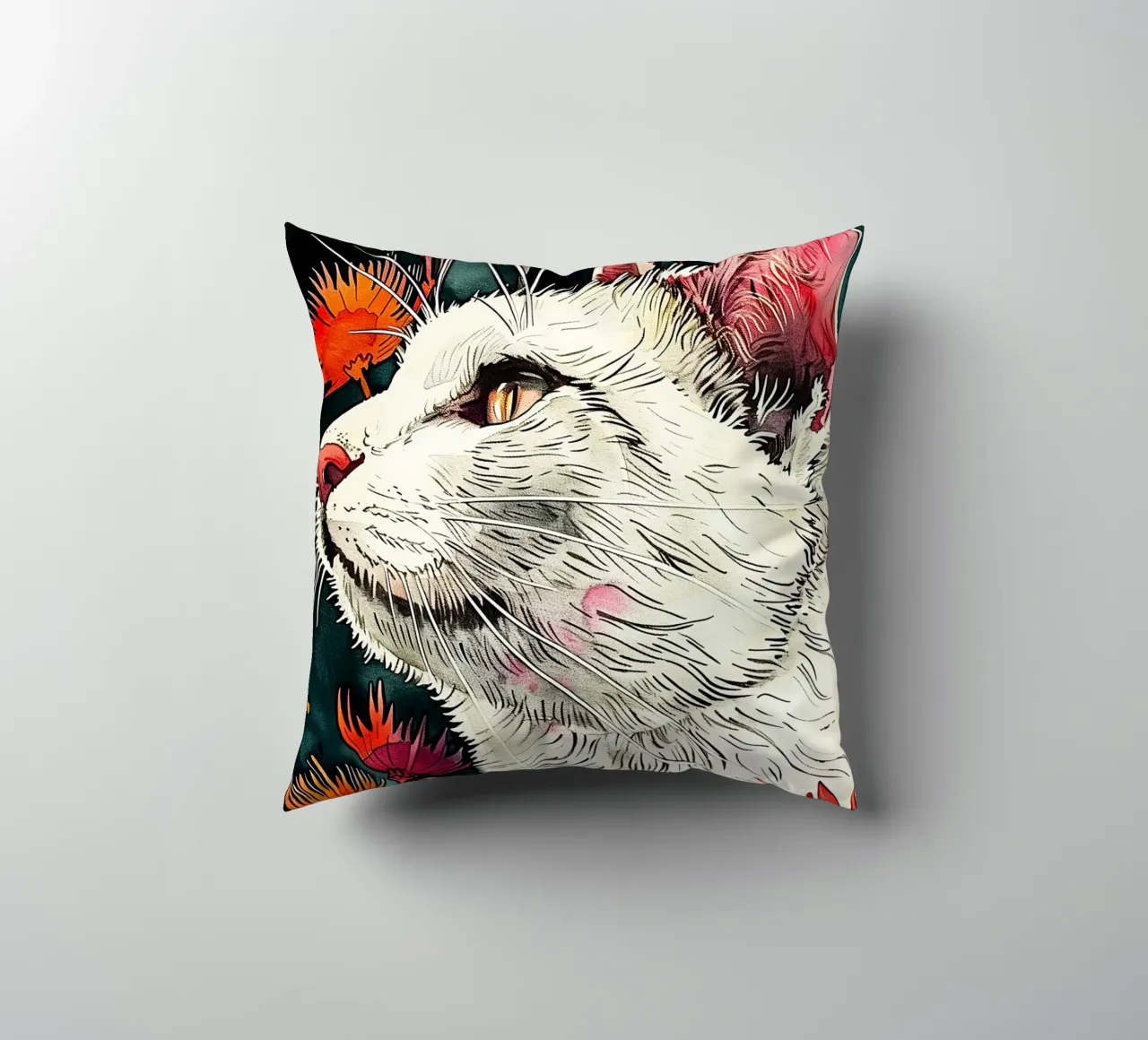 Gatto Lucy cuscino da Lionmixart