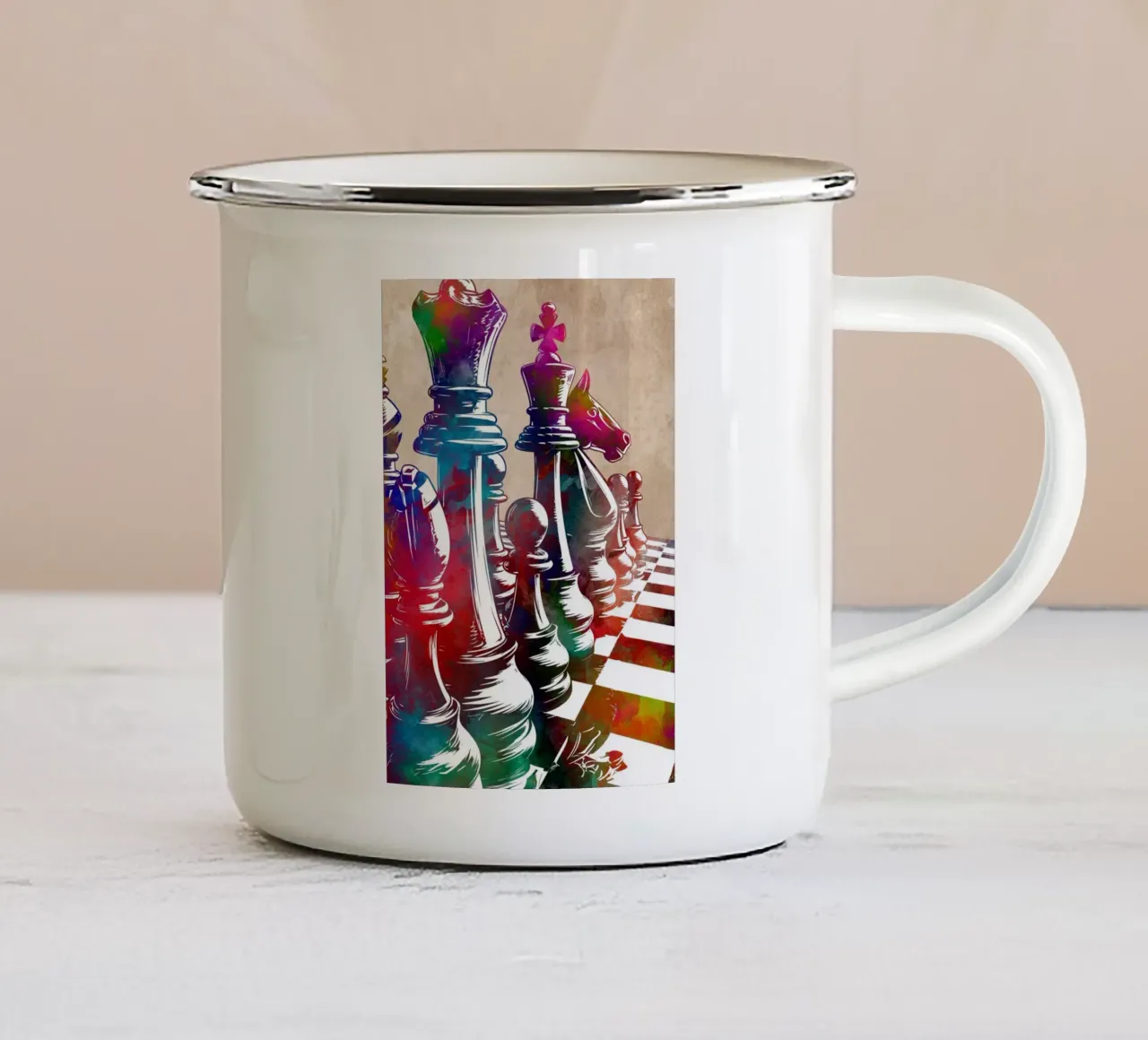 Chess sport art enamel mug by SPORT