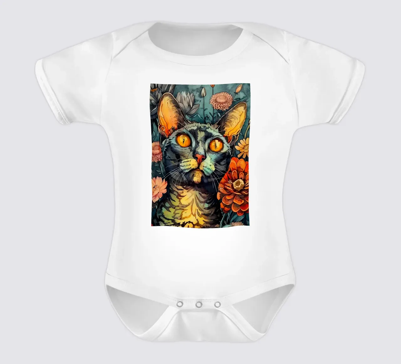 Dipingere Simba body neonato maniche corte da Lionmixart