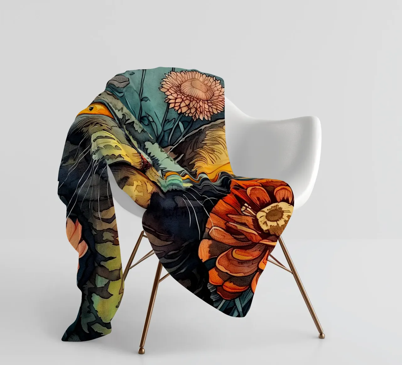 Simba malen Fleecedecke von Lionmixart