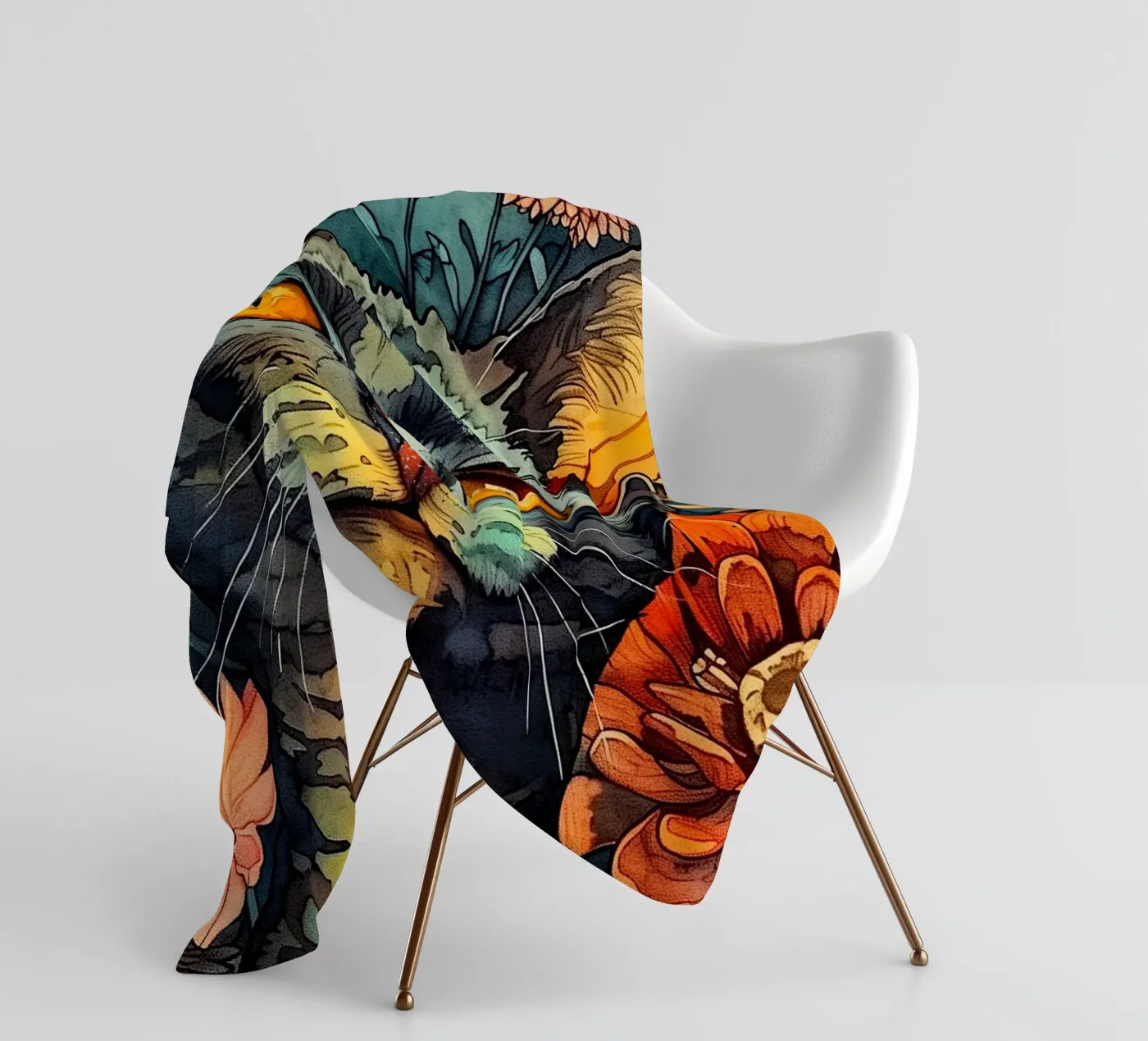 Paint Simba plaid polaire de Lionmixart