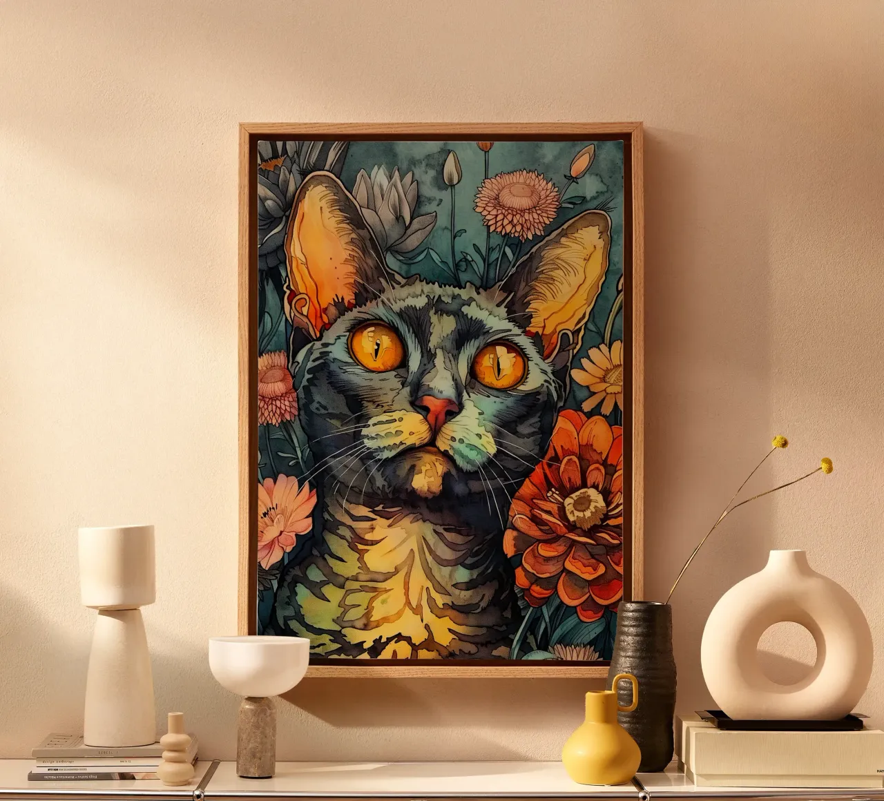 Paint Simba canvas with Floater frame by Lionmixart