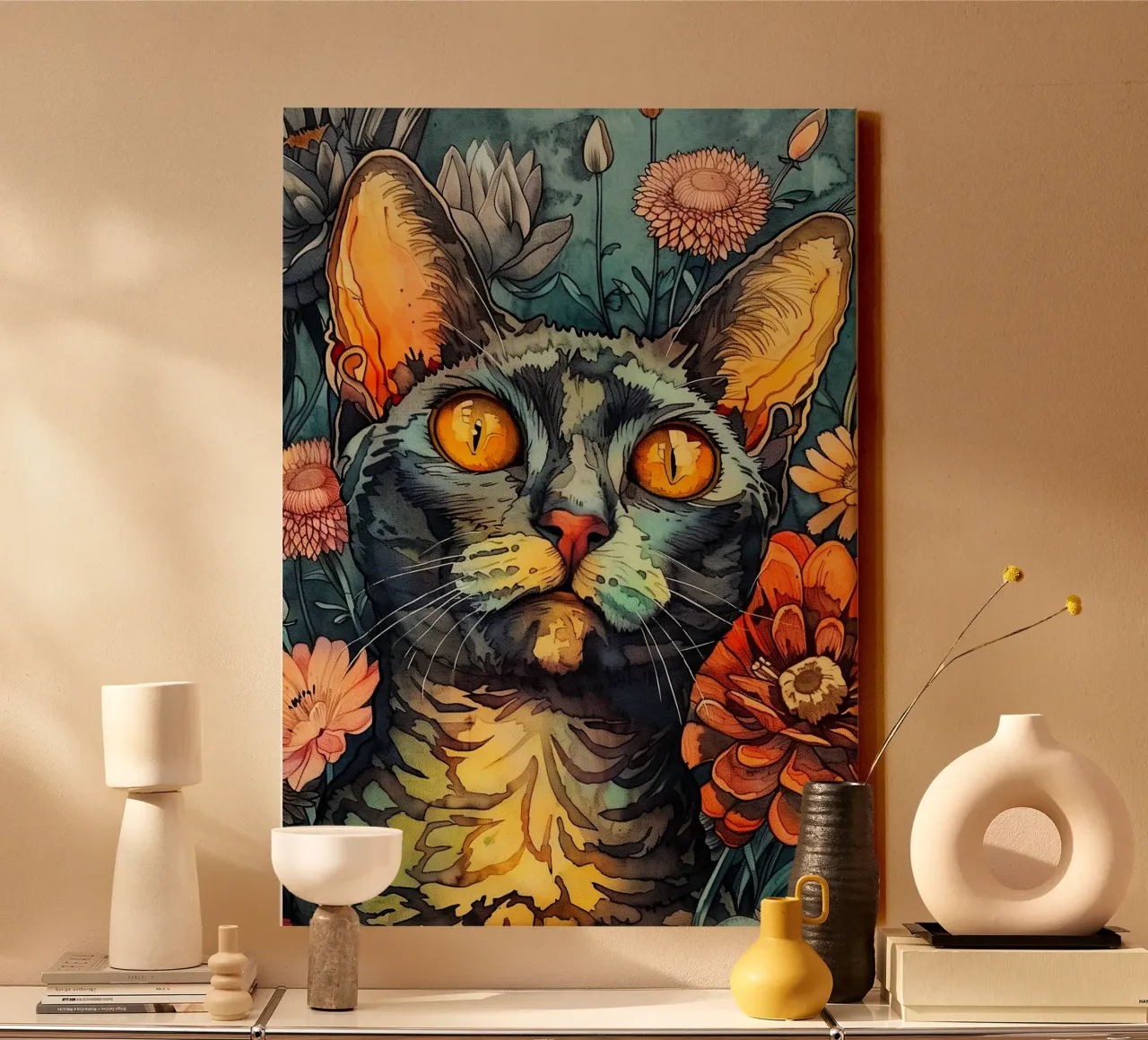 Paint Simba canvas with Floater frame by Lionmixart