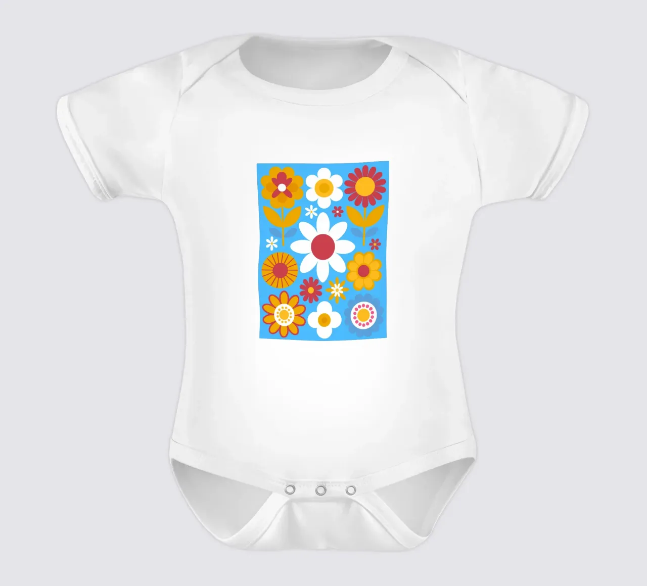 Flower Pettern short-sleeve baby romper by FLOWER PLACE SHOP